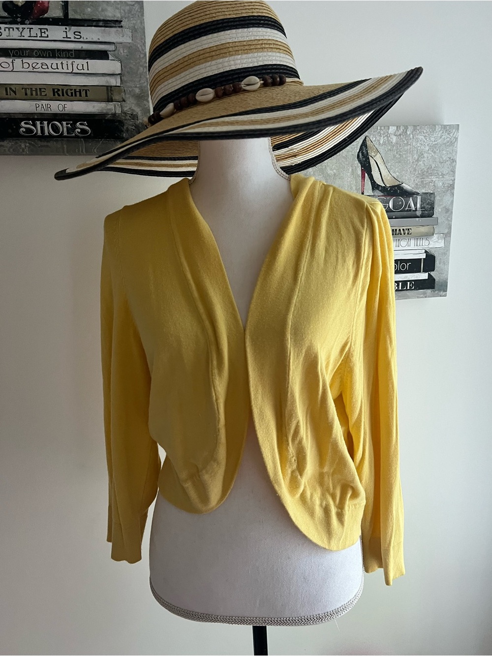 Jessica Yellow Open-Front Lightweight Cardigan